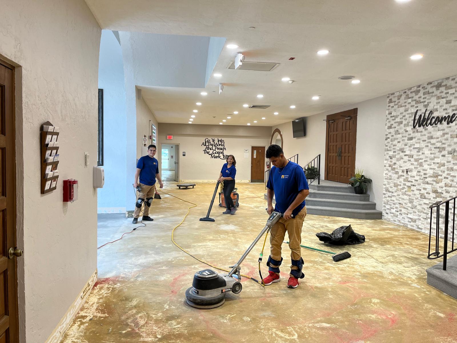 Imperio Flooring licensed professionals during a flooring installation
