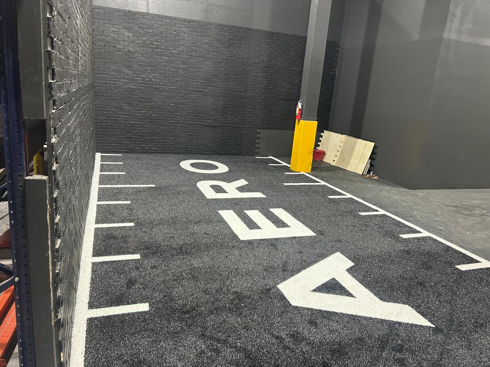 Carpet flooring installed in a gym area in South Florida